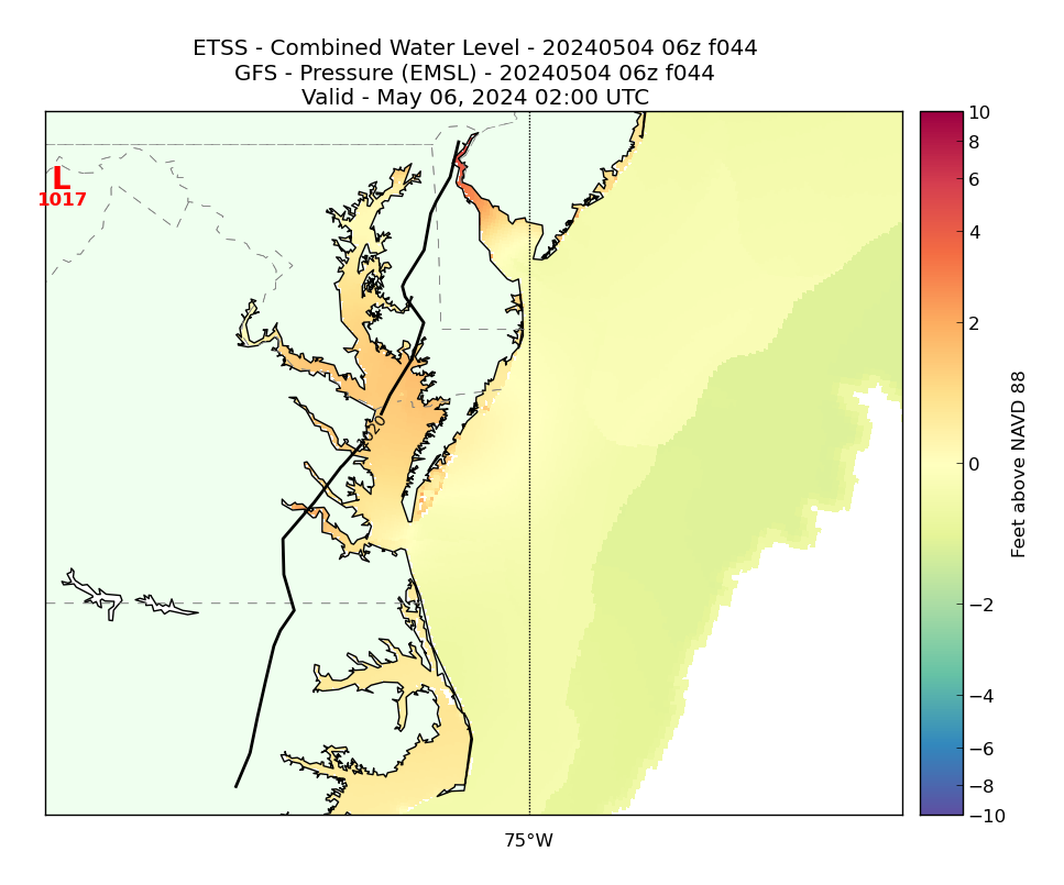 ETSS 44 Hour Total Water Level image (ft)