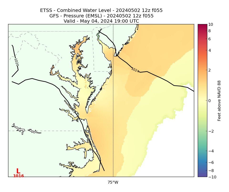 ETSS 55 Hour Total Water Level image (ft)