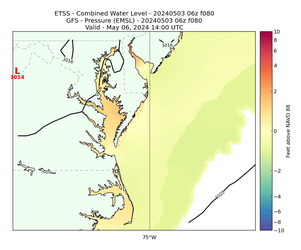 ETSS 80 Hour Total Water Level image (ft)