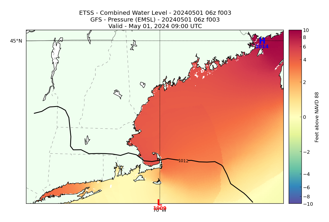ETSS 3 Hour Total Water Level image (ft)