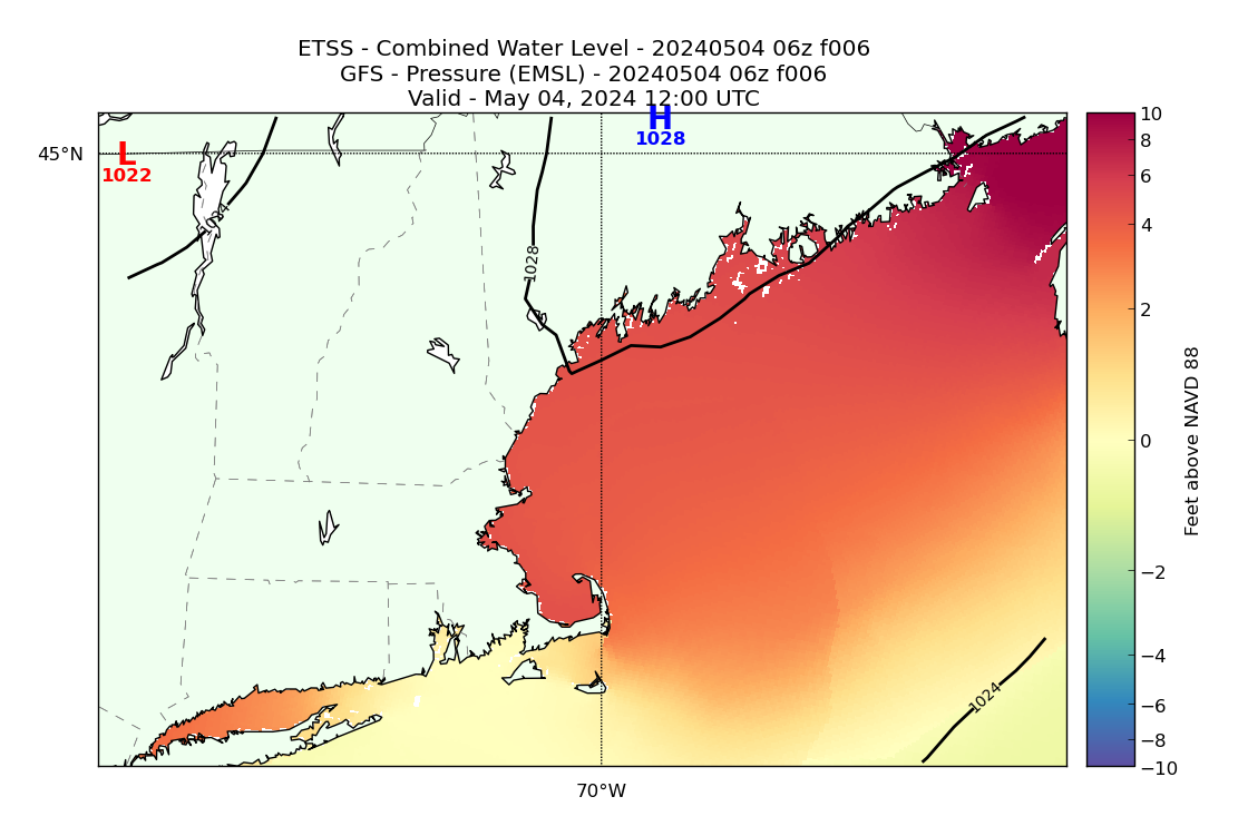 ETSS 6 Hour Total Water Level image (ft)