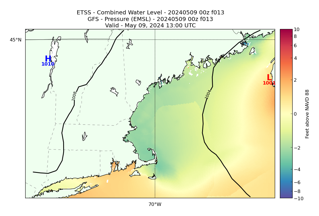 ETSS 13 Hour Total Water Level image (ft)