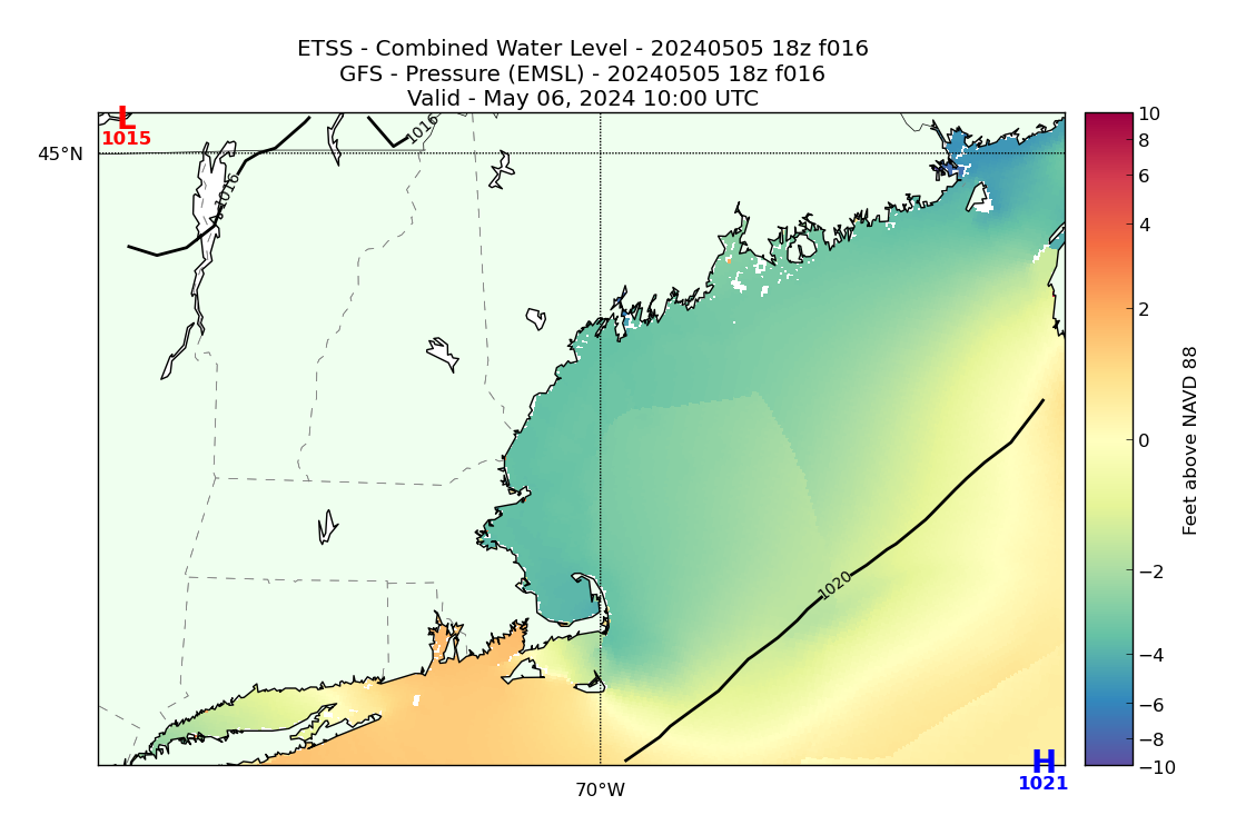 ETSS 16 Hour Total Water Level image (ft)