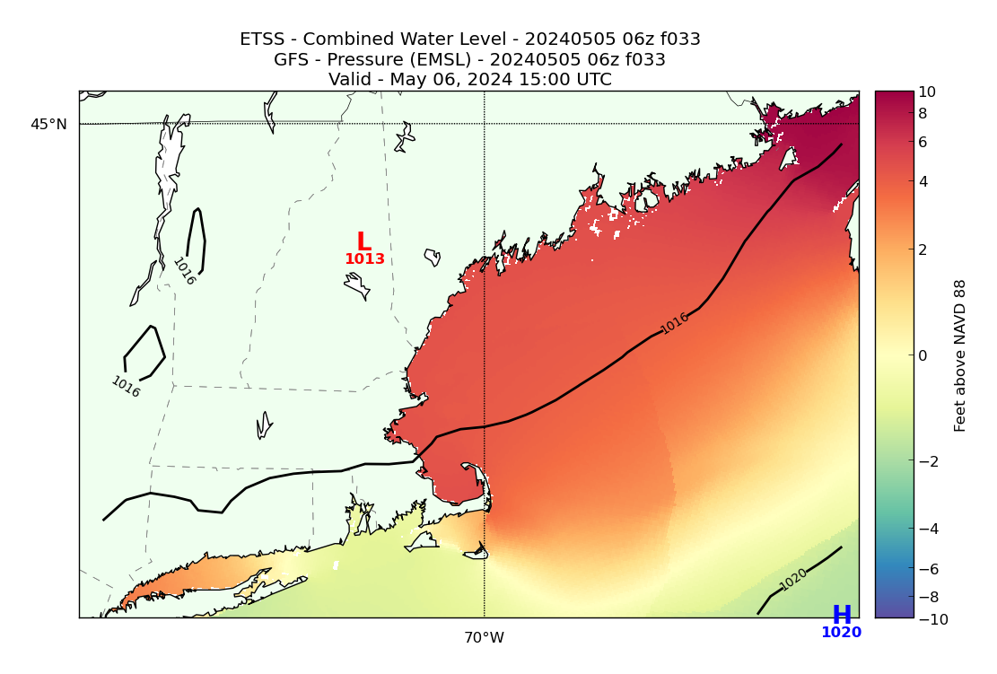 ETSS 33 Hour Total Water Level image (ft)