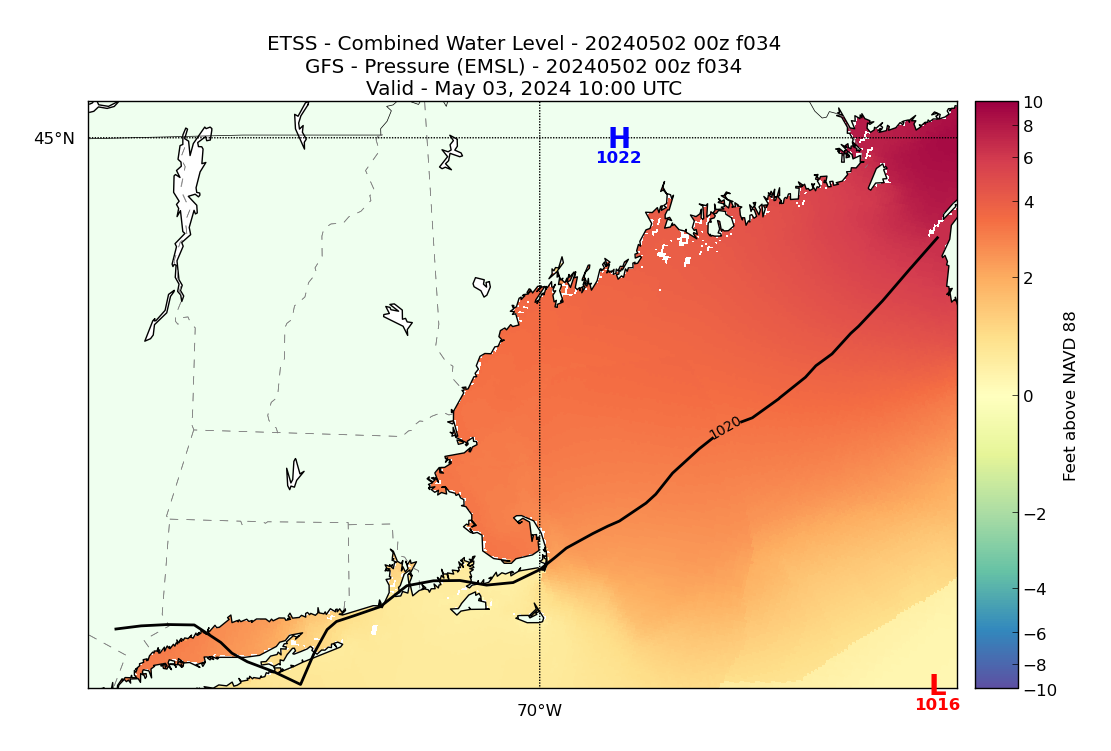 ETSS 34 Hour Total Water Level image (ft)