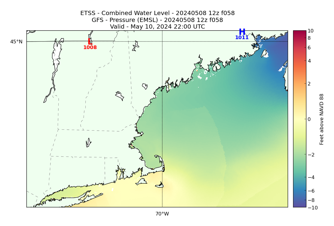 ETSS 58 Hour Total Water Level image (ft)