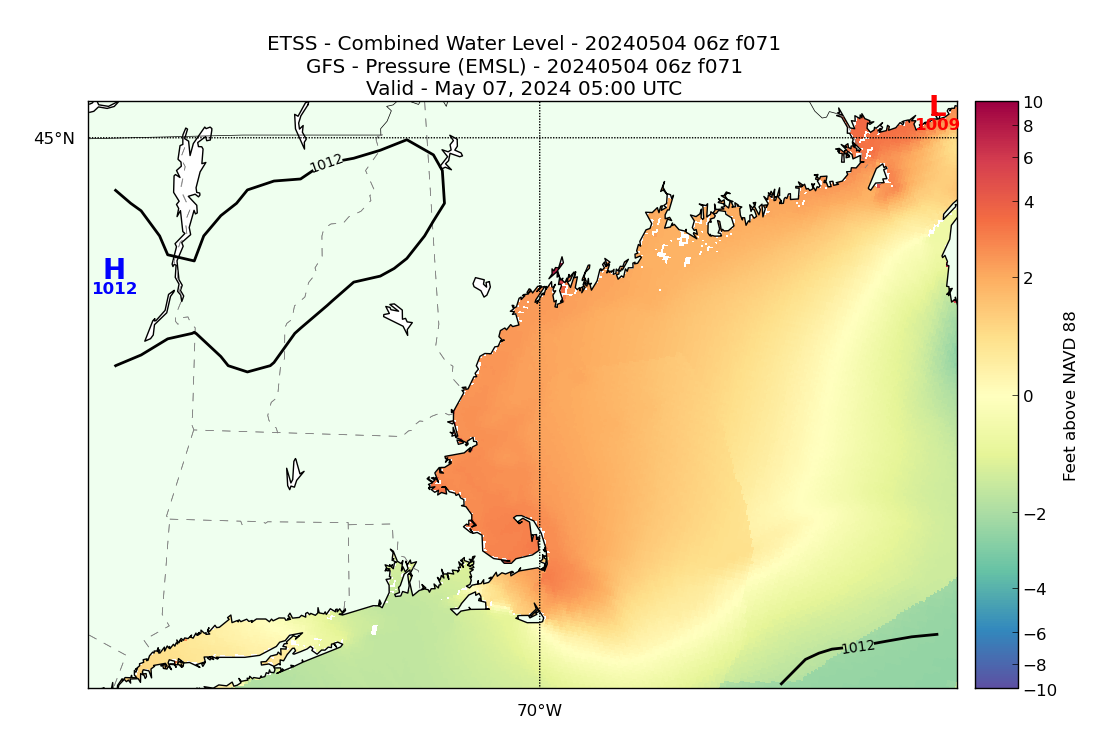 ETSS 71 Hour Total Water Level image (ft)
