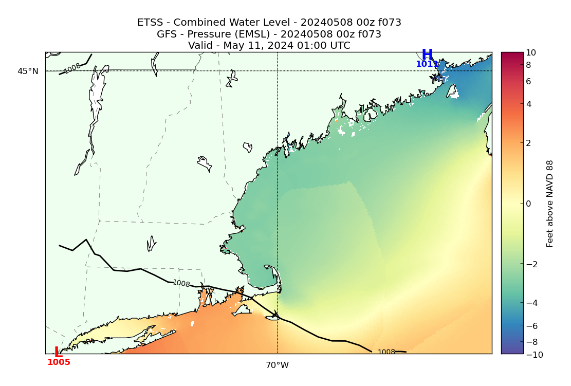 ETSS 73 Hour Total Water Level image (ft)