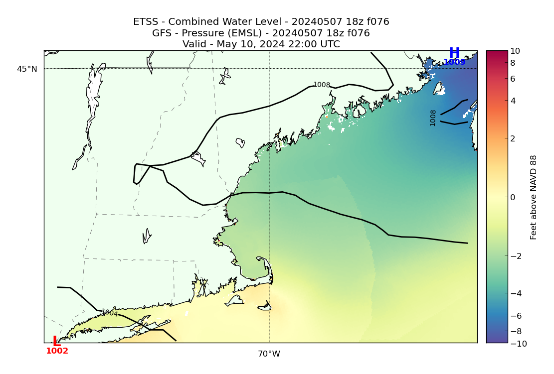 ETSS 76 Hour Total Water Level image (ft)