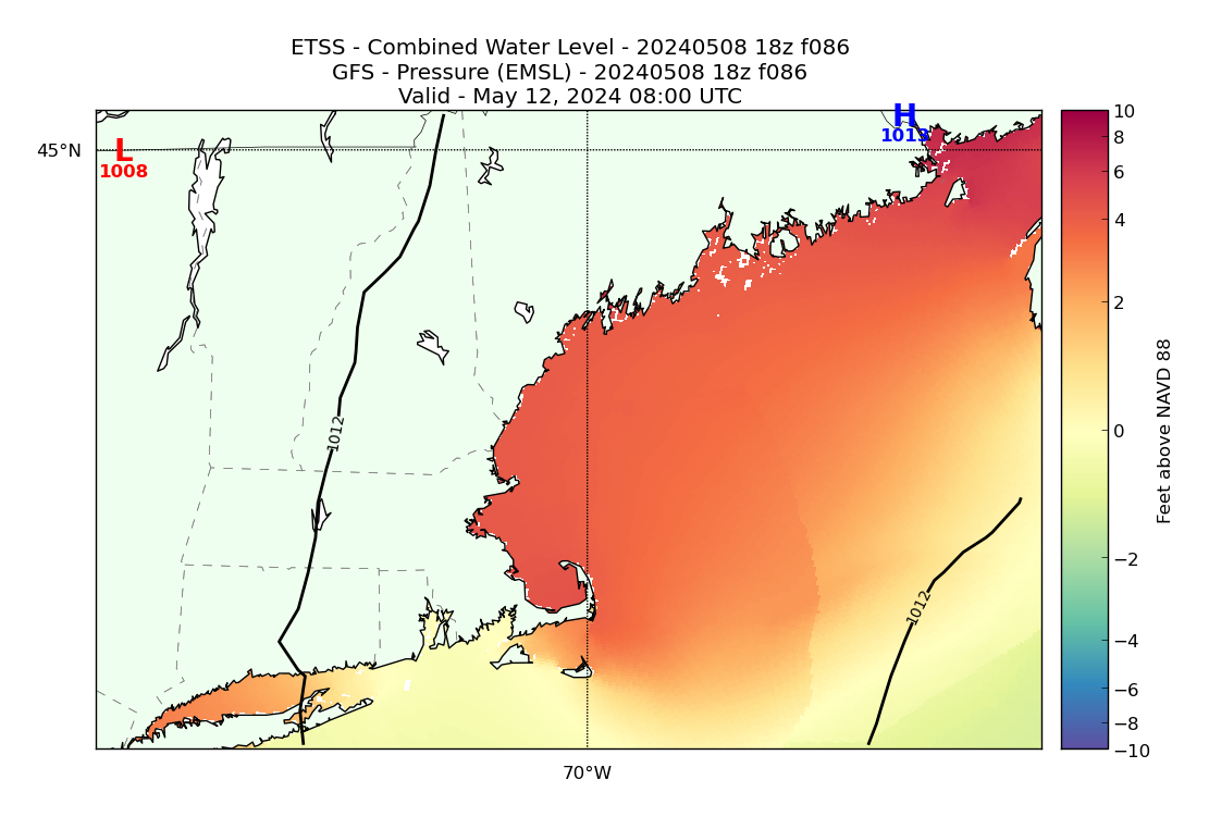 ETSS 86 Hour Total Water Level image (ft)