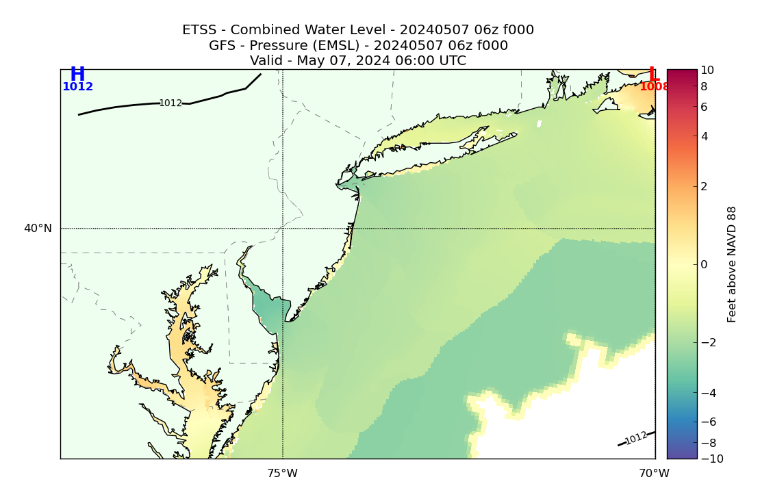 ETSS 0 Hour Total Water Level image (ft)