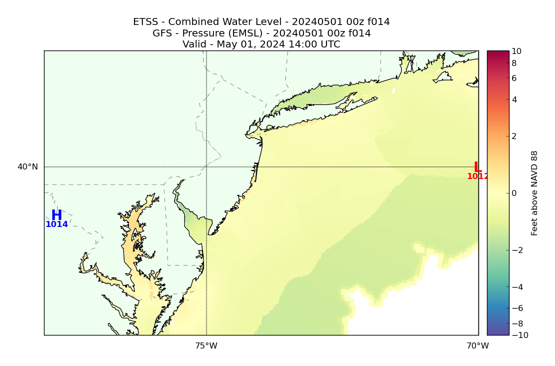 ETSS 14 Hour Total Water Level image (ft)