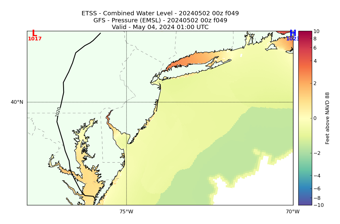 ETSS 49 Hour Total Water Level image (ft)