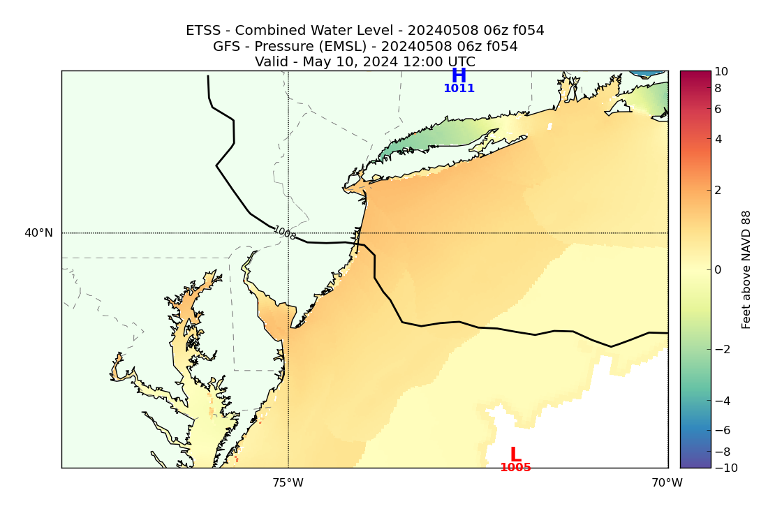 ETSS 54 Hour Total Water Level image (ft)