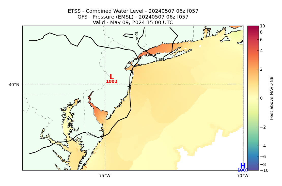 ETSS 57 Hour Total Water Level image (ft)