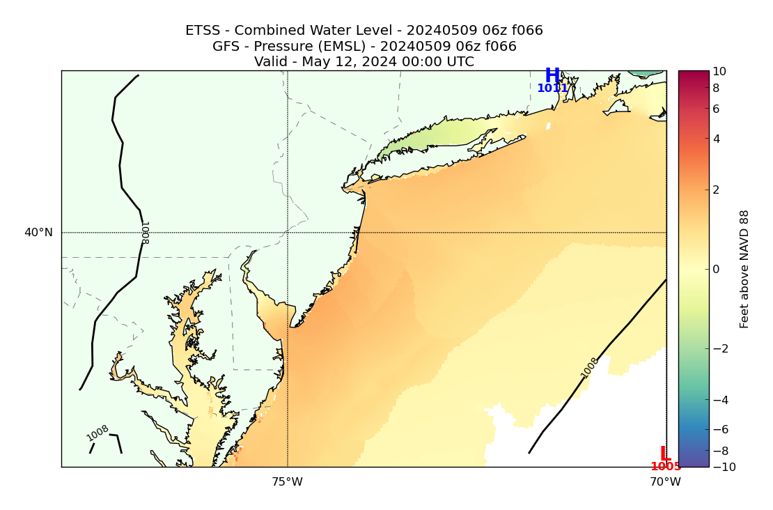 ETSS 66 Hour Total Water Level image (ft)