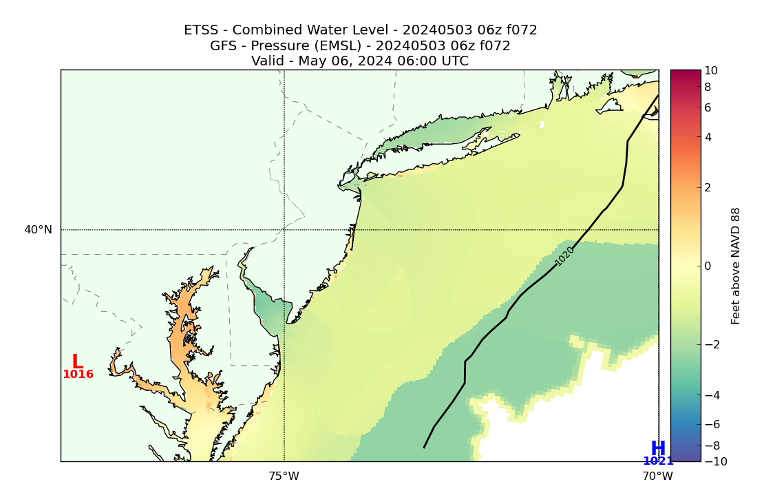 ETSS 72 Hour Total Water Level image (ft)