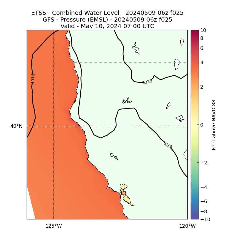 ETSS 25 Hour Total Water Level image (ft)