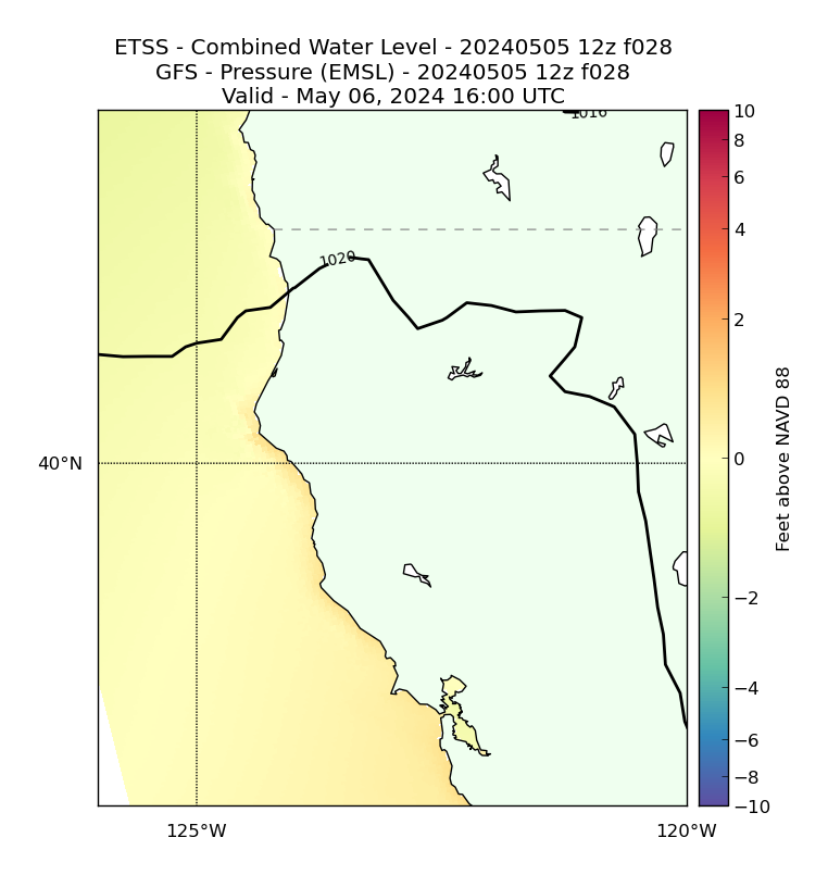 ETSS 28 Hour Total Water Level image (ft)