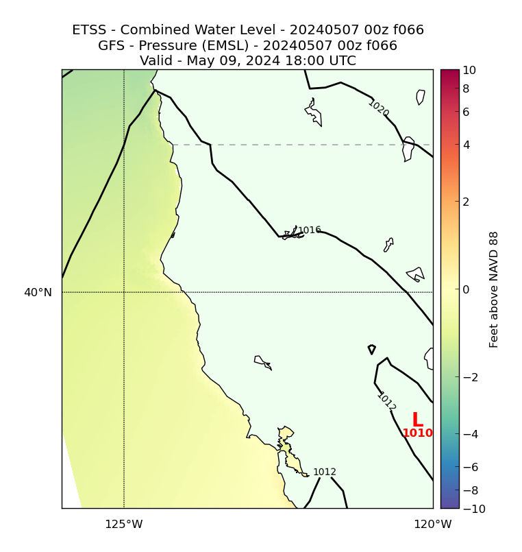 ETSS 66 Hour Total Water Level image (ft)