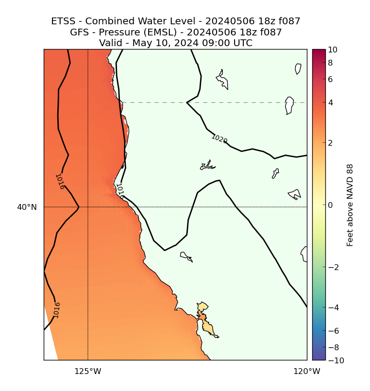 ETSS 87 Hour Total Water Level image (ft)