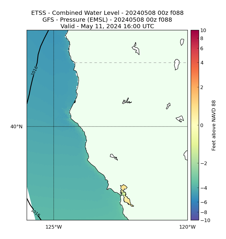ETSS 88 Hour Total Water Level image (ft)
