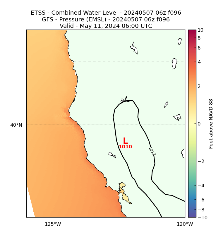 ETSS 96 Hour Total Water Level image (ft)