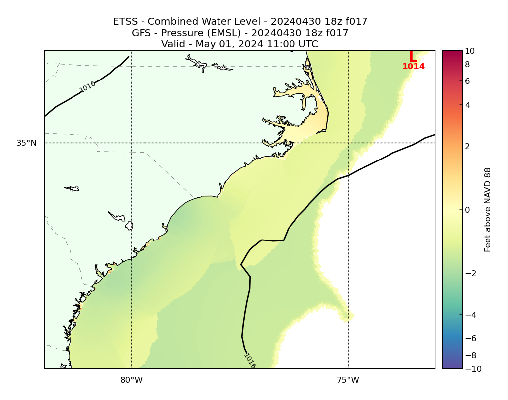 ETSS 17 Hour Total Water Level image (ft)