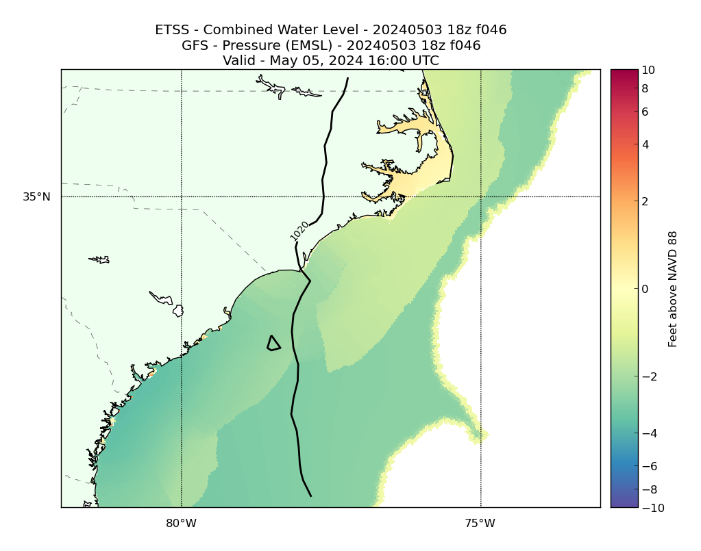 ETSS 46 Hour Total Water Level image (ft)