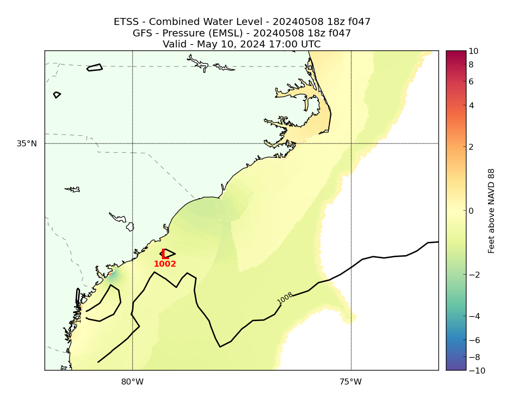 ETSS 47 Hour Total Water Level image (ft)