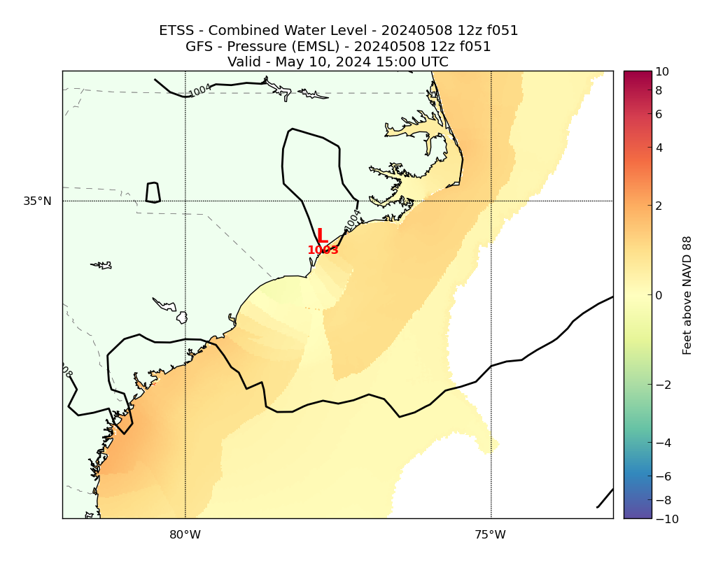 ETSS 51 Hour Total Water Level image (ft)