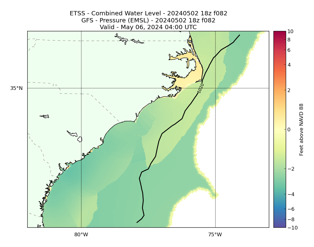 ETSS 82 Hour Total Water Level image (ft)