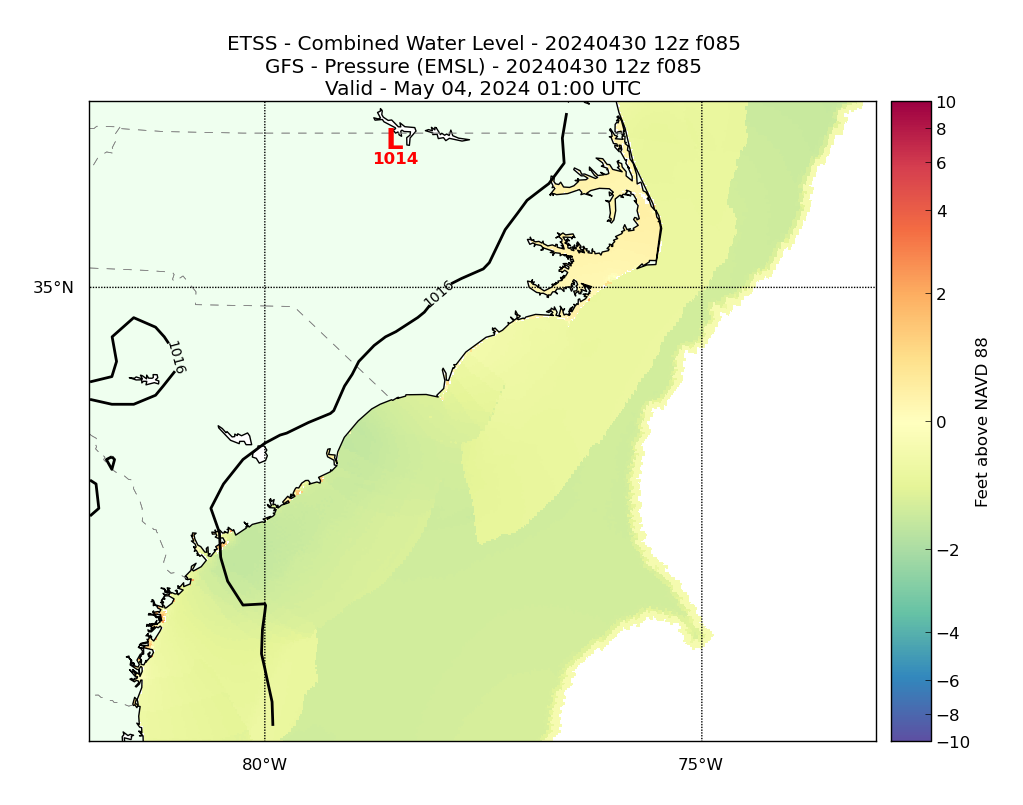 ETSS 85 Hour Total Water Level image (ft)