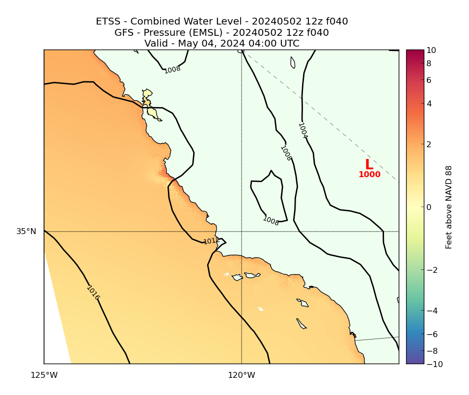 ETSS 40 Hour Total Water Level image (ft)