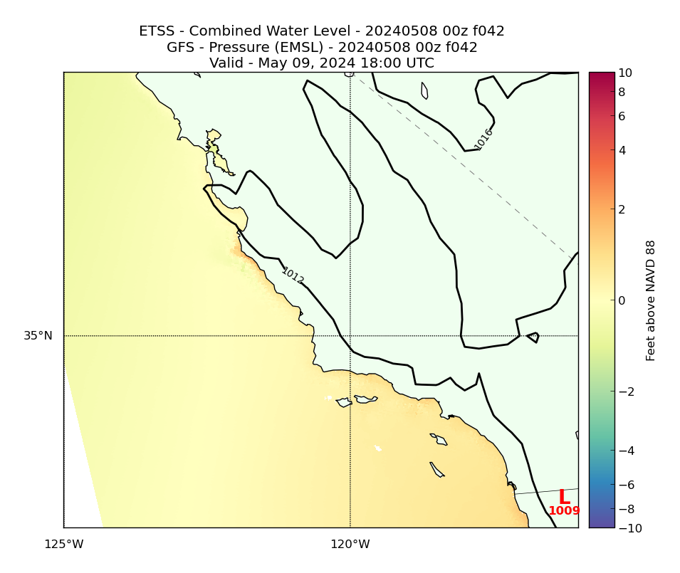 ETSS 42 Hour Total Water Level image (ft)