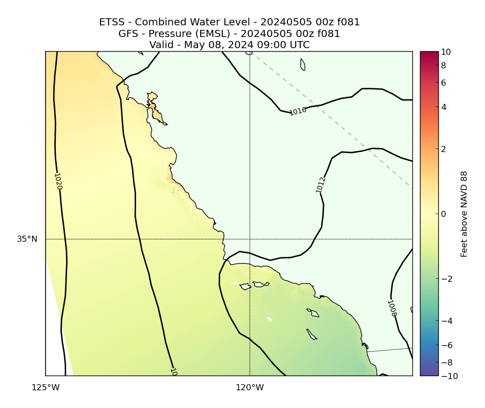 ETSS 81 Hour Total Water Level image (ft)