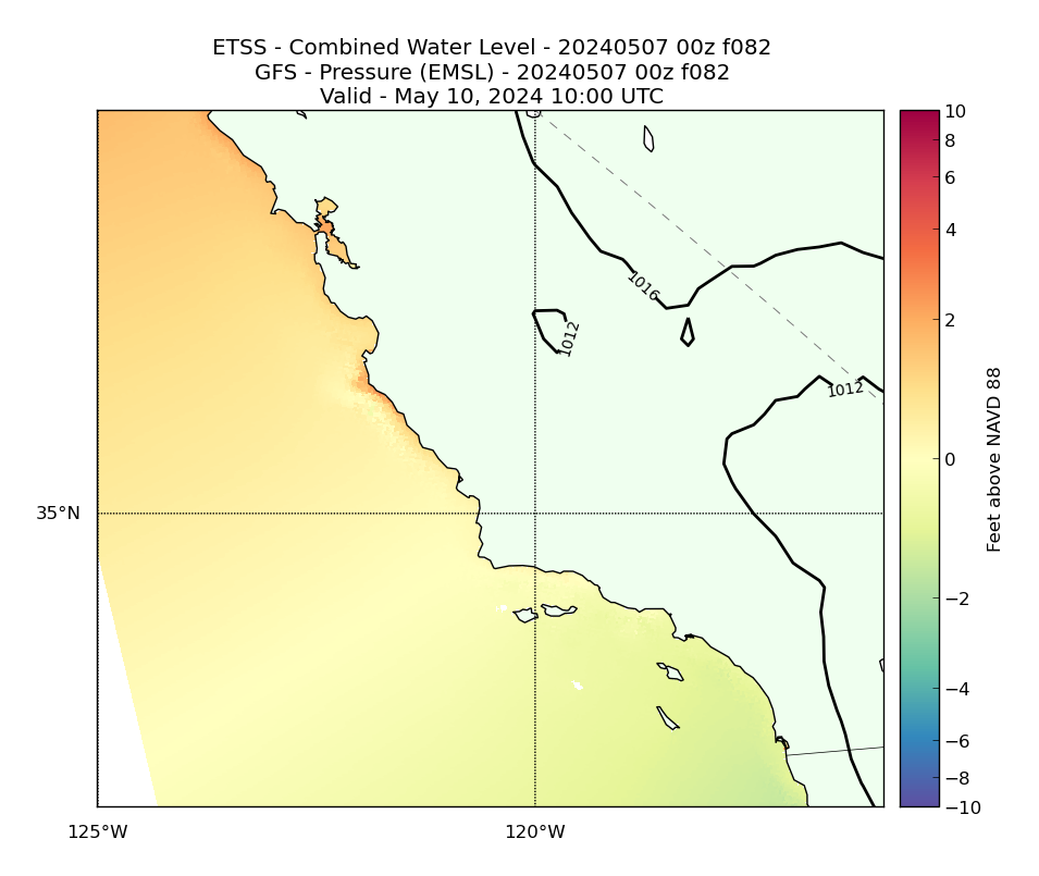 ETSS 82 Hour Total Water Level image (ft)
