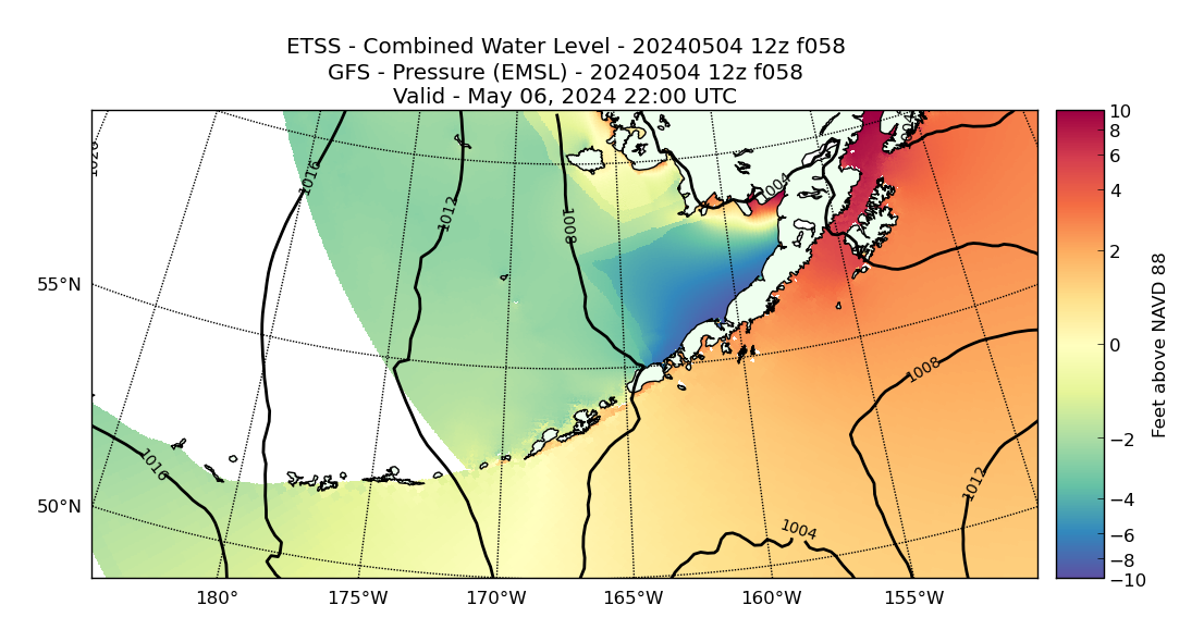 ETSS 58 Hour Total Water Level image (ft)