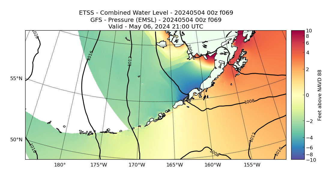 ETSS 69 Hour Total Water Level image (ft)