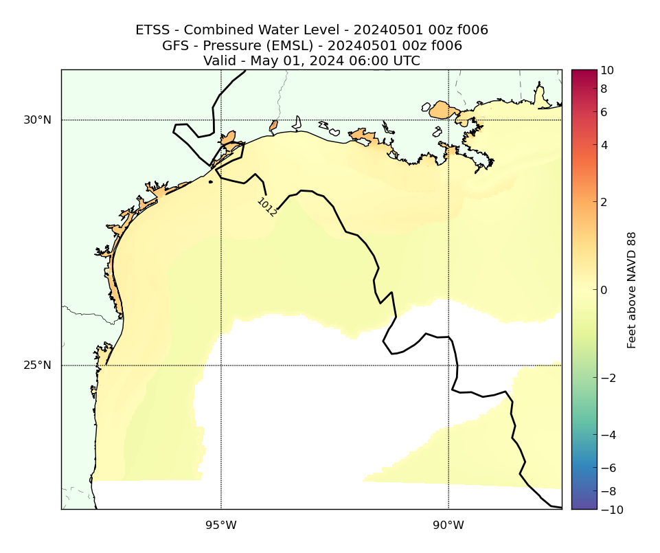 ETSS 6 Hour Total Water Level image (ft)