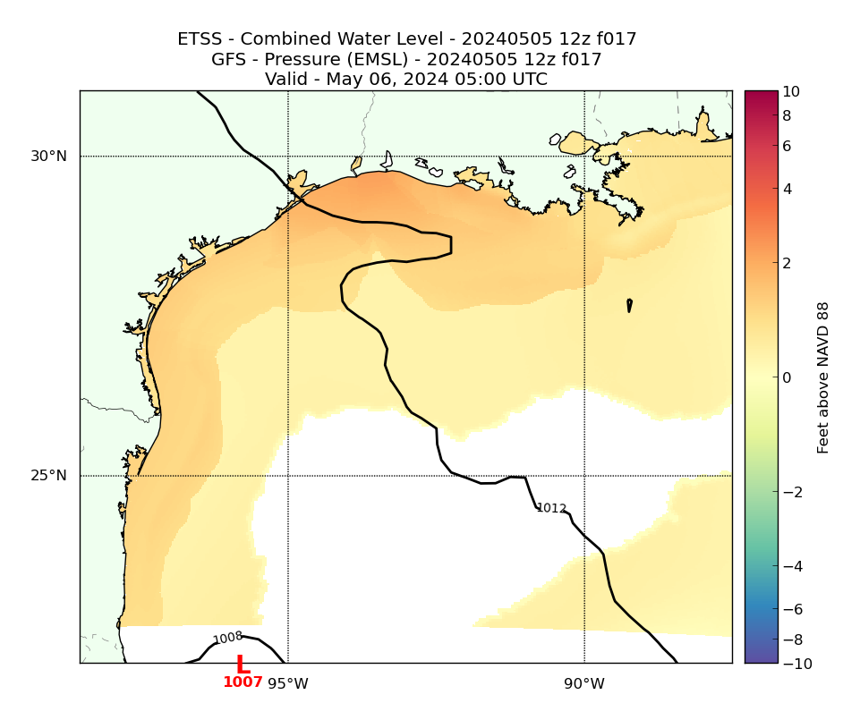 ETSS 17 Hour Total Water Level image (ft)