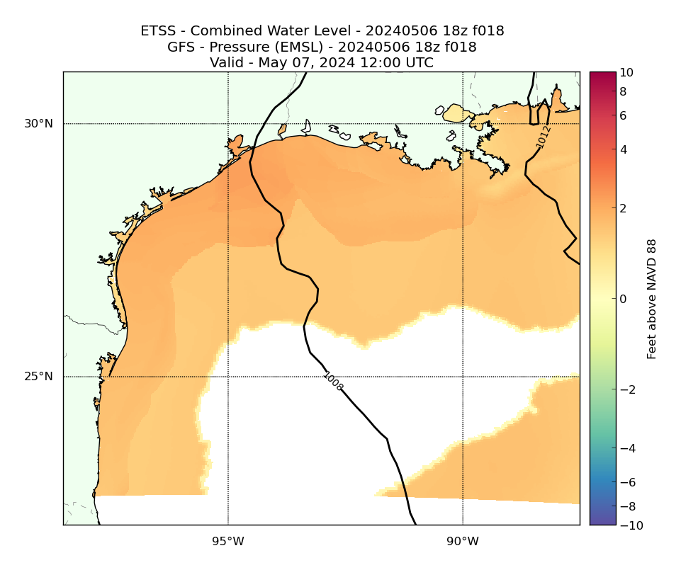 ETSS 18 Hour Total Water Level image (ft)