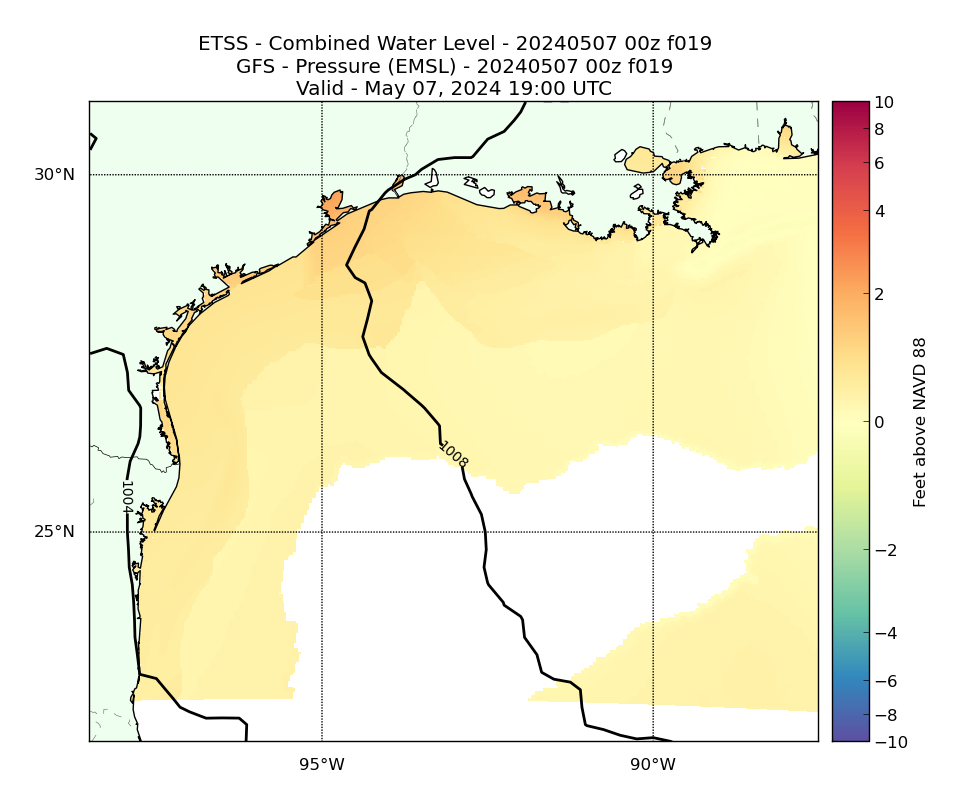 ETSS 19 Hour Total Water Level image (ft)