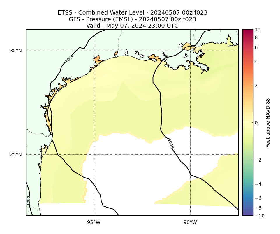 ETSS 23 Hour Total Water Level image (ft)
