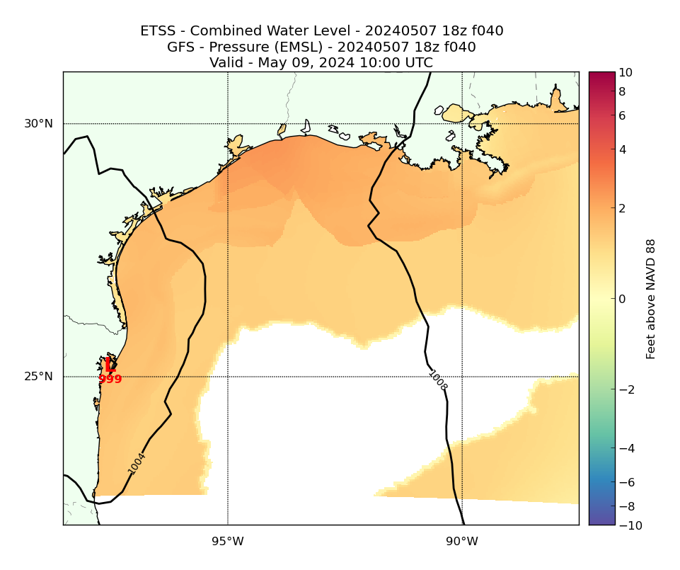 ETSS 40 Hour Total Water Level image (ft)