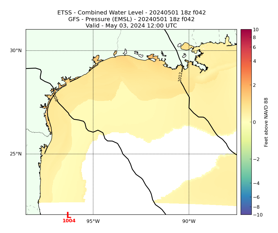 ETSS 42 Hour Total Water Level image (ft)