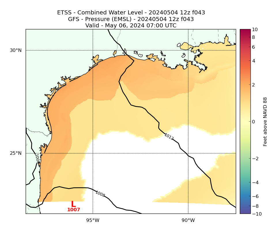ETSS 43 Hour Total Water Level image (ft)