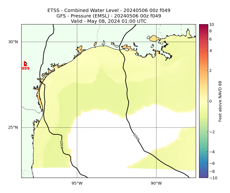 ETSS 49 Hour Total Water Level image (ft)