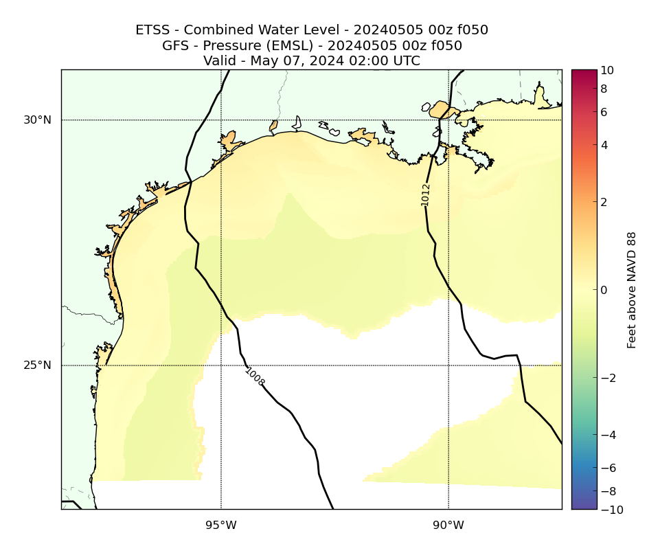 ETSS 50 Hour Total Water Level image (ft)