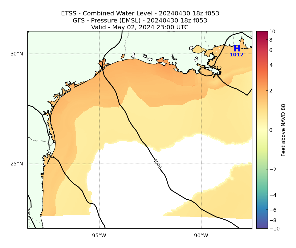ETSS 53 Hour Total Water Level image (ft)